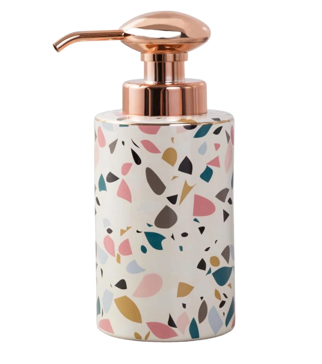 Dozator de sapun Autumnlife Terrazzo, ceramica, multicolor, 8.5 x 8.5 x 19.2 cm