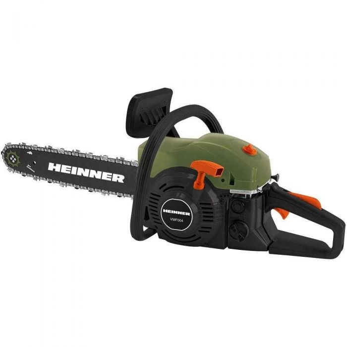 Drujba (motofierastrau) cu lant pe benzina Heinner VMF004, 2.4 CP, 45 CC, 1800 W, 40 cm lungime lama, easy start, 0.56 l benzina, RESIGILAT, 1 AN