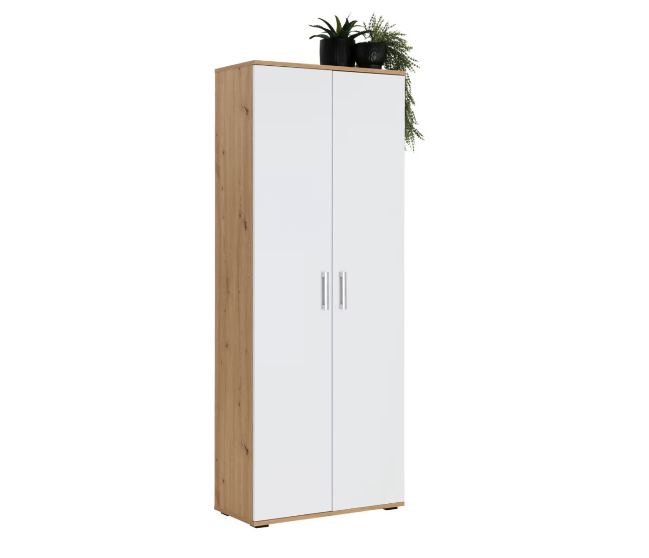 Dulap multifuncțional Xora 70/178,9/33,5 cm în alb, stejar artizanal