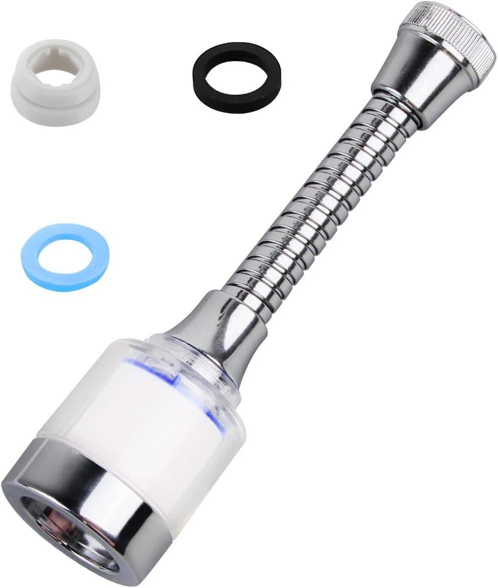 Extensie pentru robinet RosyFate, otel inoxidabil/ABS, argintiu/alb, 16 x 4,1 cm