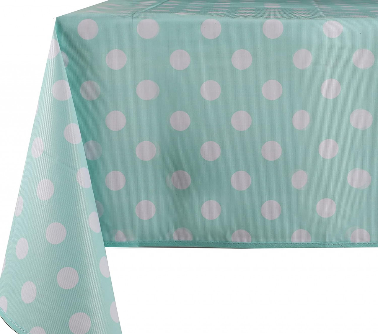 Fata de masa rotunda Vinylla, PVC, albastru/alb, 140 cm