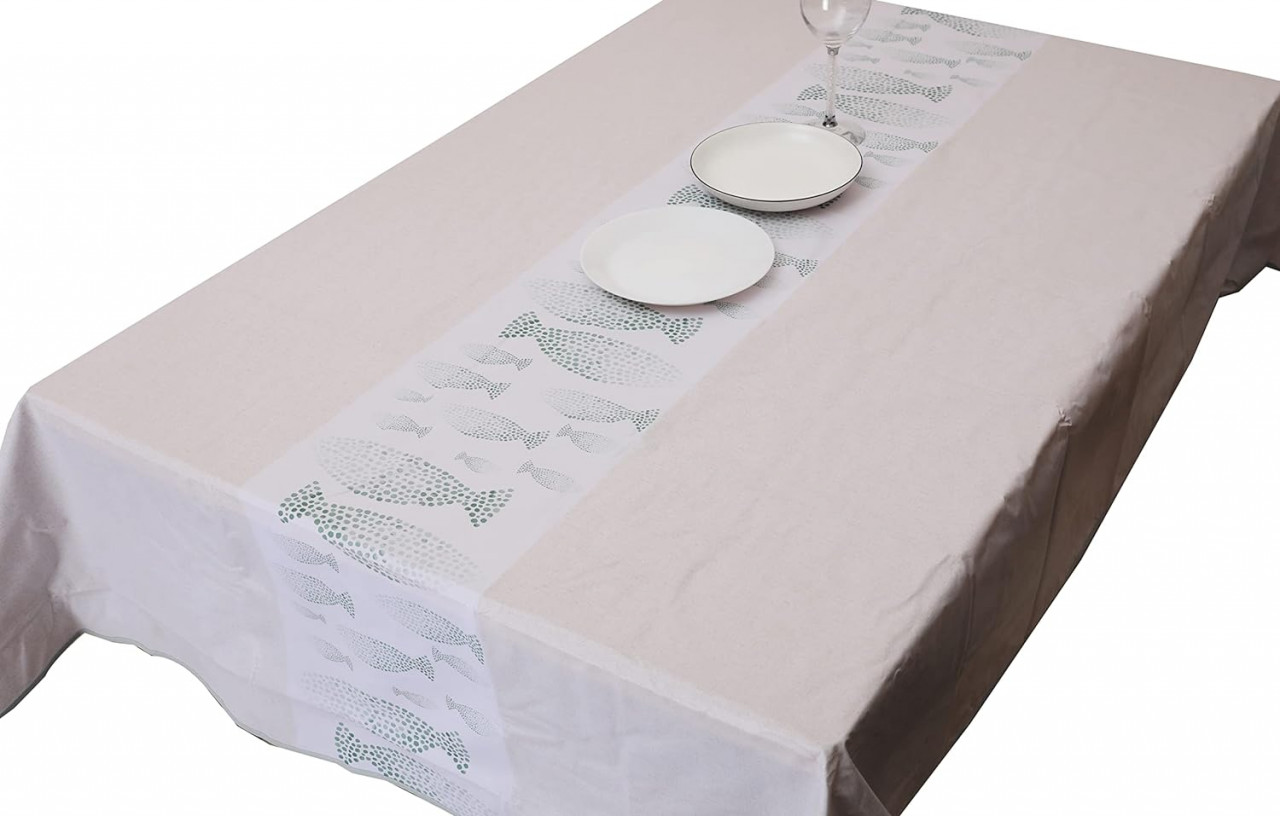 Fata de masa Vinylla, PVC, gri, 140 x 140 cm