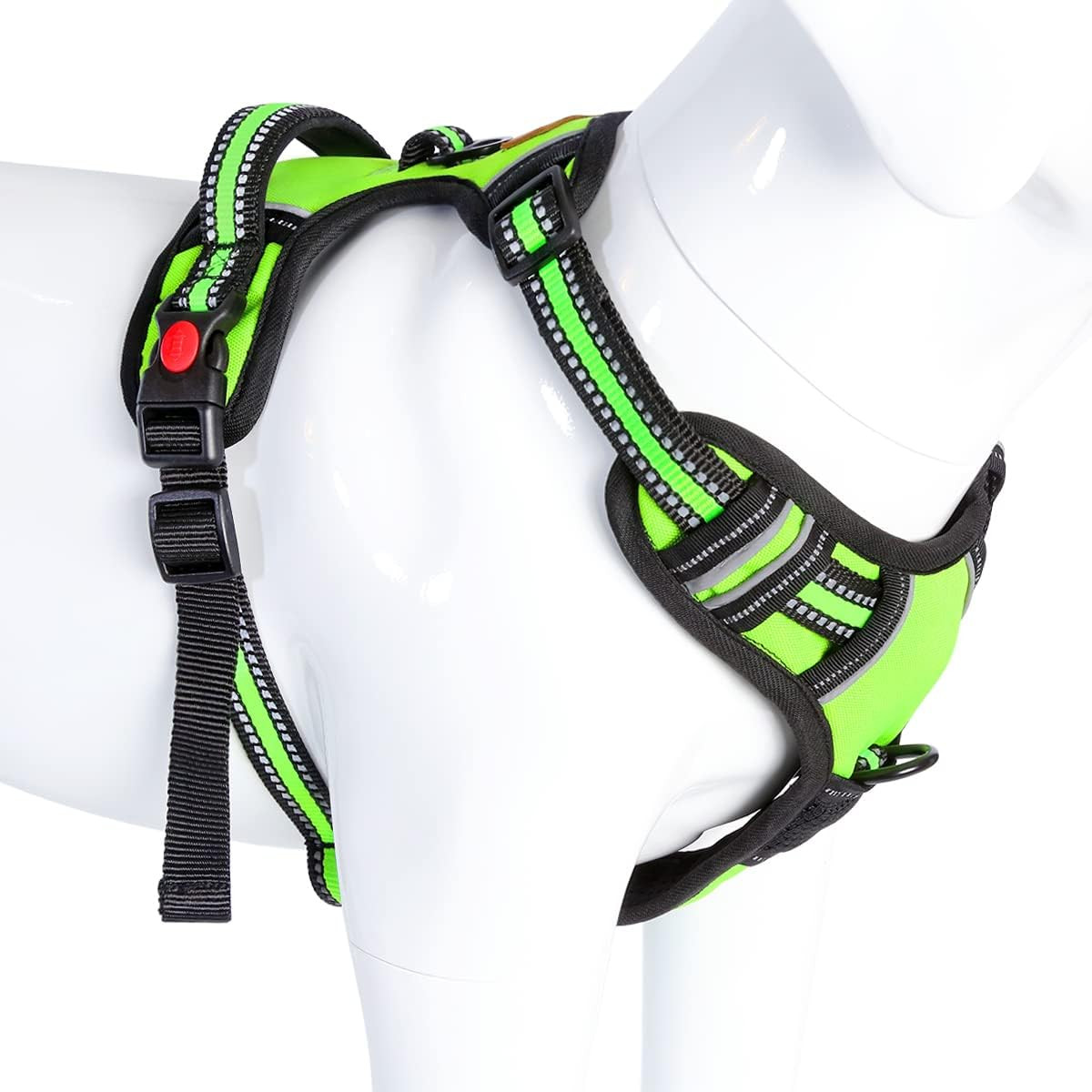 Ham pentru caini Besmall, reflectorizant, verde, marimea L