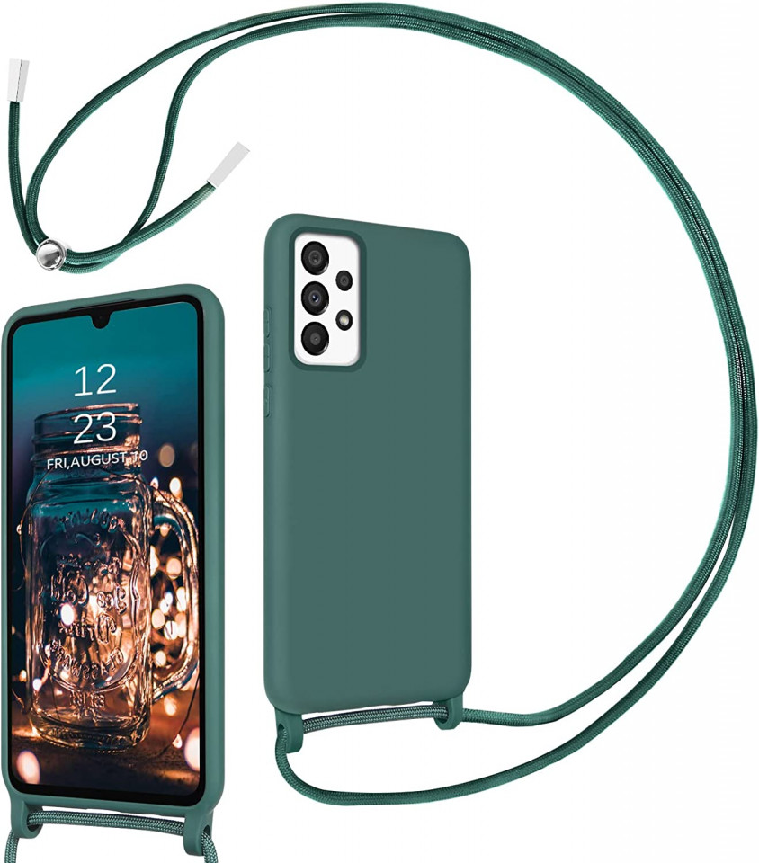 Husa de protectie cu lant pentru Samsung A33 5G Bentoben, silicon, verde, 6,4 inchi