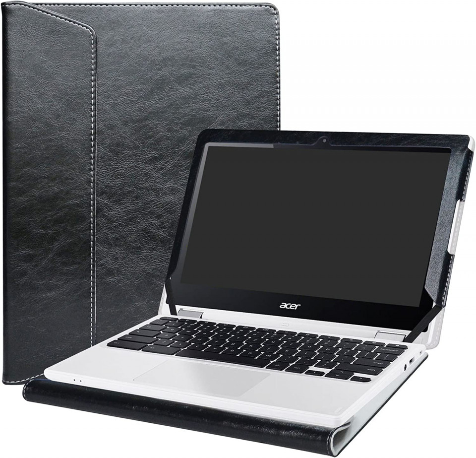 Husa de protectie pentru laptop Alapmk, compatibil cu Acer Chromebook R11 CB5-132T C738T/Acer Chromebook 11 CB3-131/Acer Spin 1 SP111-33 și CTL Chromebook NL71CT-L , piele PU, negru (Compatibil imagine noua idaho.ro