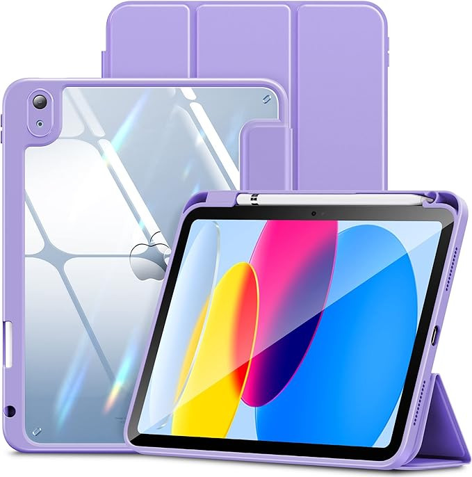 Husa de protectie pentru tableta iPad INFILAND, TPU, violet, 25,5 x 19,5 x 1,5 cm