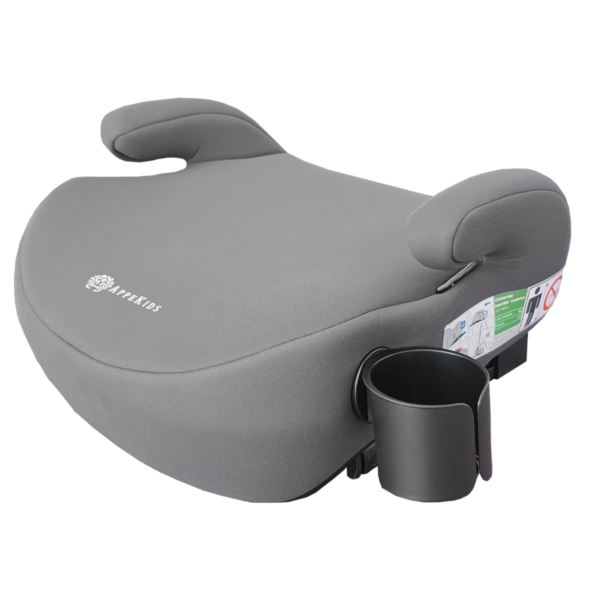 Inaltator auto cu isofix, I-SIZE, 125-150 cm , Appekids Junior - Grey