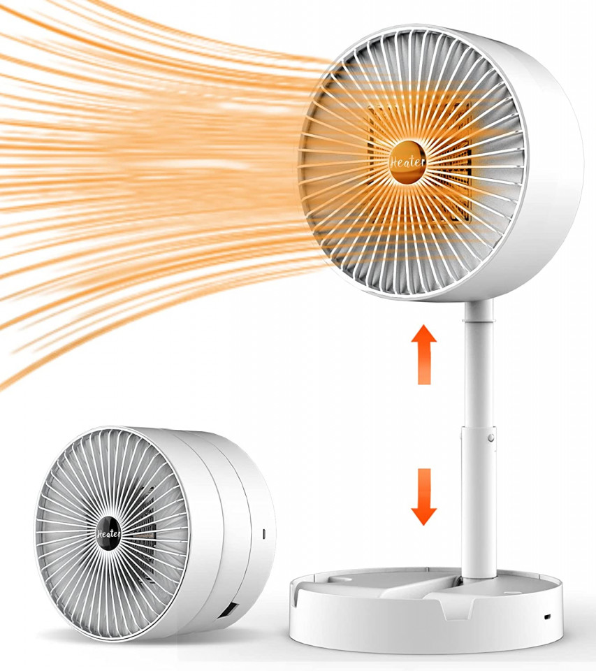 Incalzitor cu ventilator Kouric, metal/plastic, alb, 16 x 30/36 cm, 600W 30/36 imagine noua