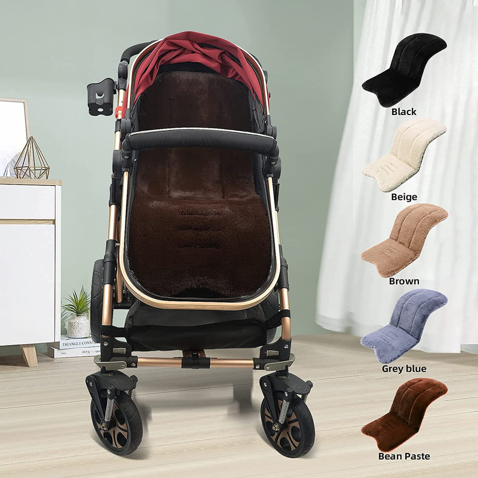 Insertie de scaun pentru carucior bebelus Miracle Baby, plus, maro, 35 x 78 cm
