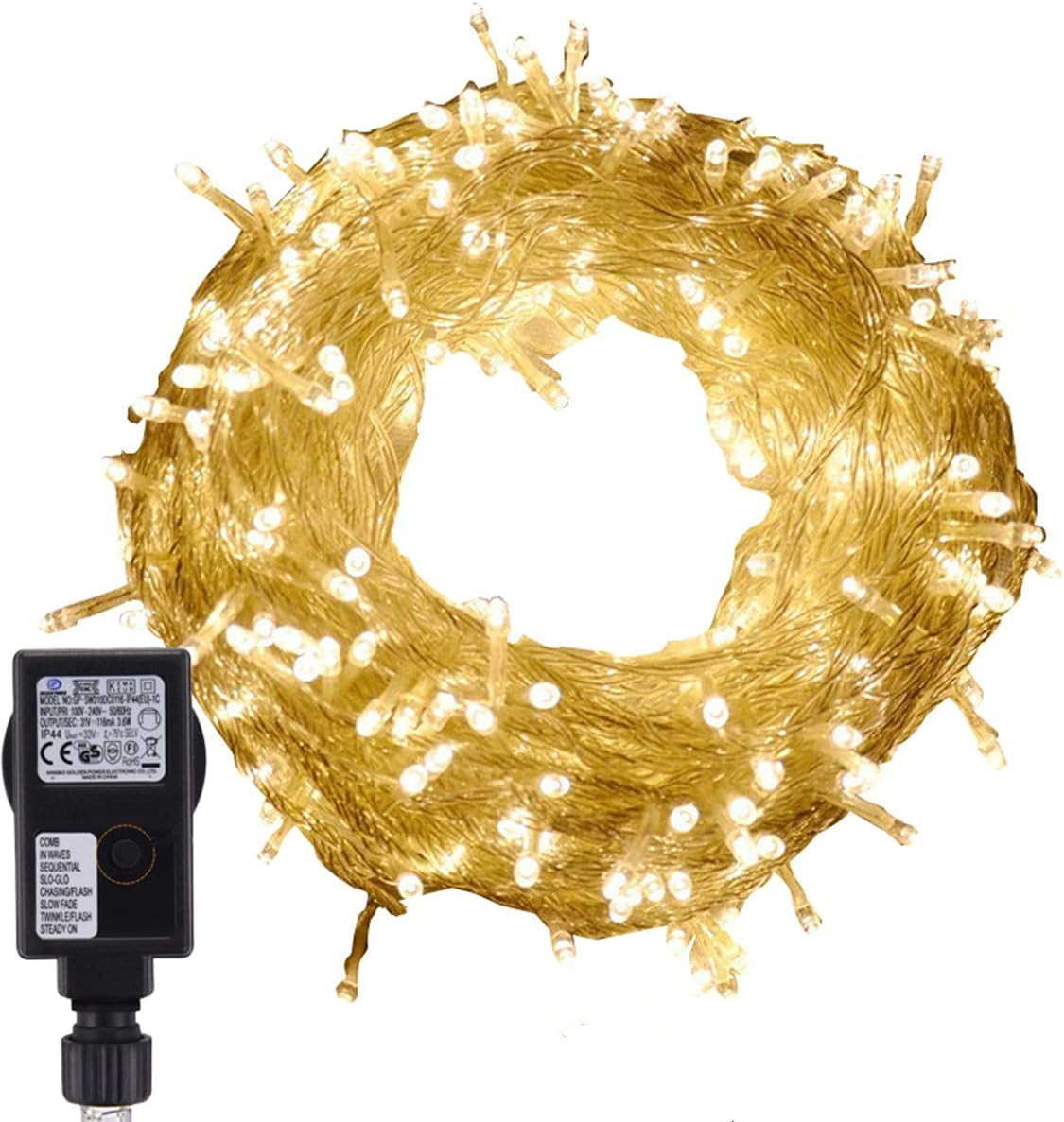Instalatie cu 100 LED-uri CHINS, alb cald, 12 m
