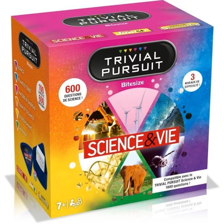 Joc educativ Trivial Pursuit Travel Science & Life, Winning Moves, 600 intrebari, 2-6 jucatori