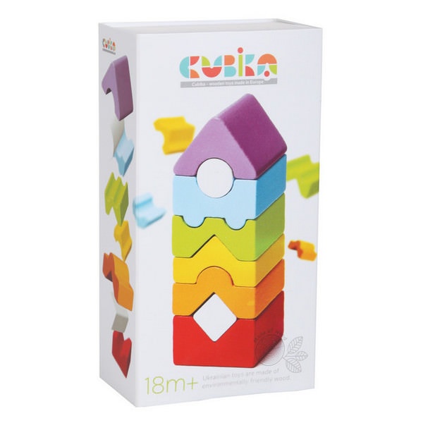 Jucarie Din Lemn Cubika, Set Constructii 
