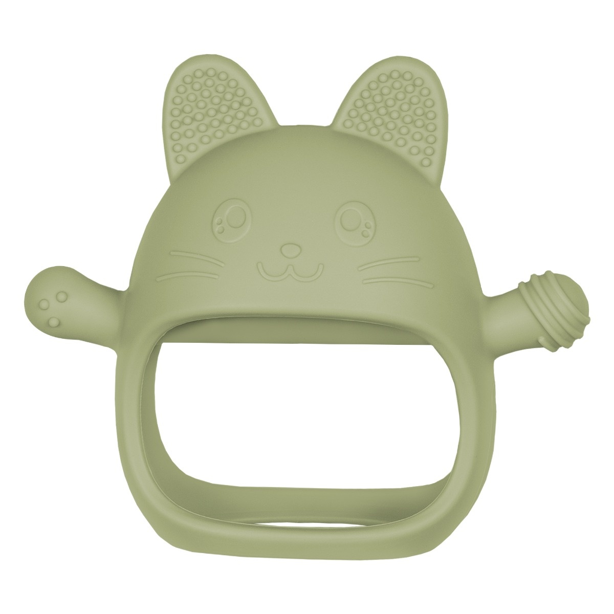 Jucarie pentru dentitie din silicon, Appekids, Manusa Kitty - Raw Green