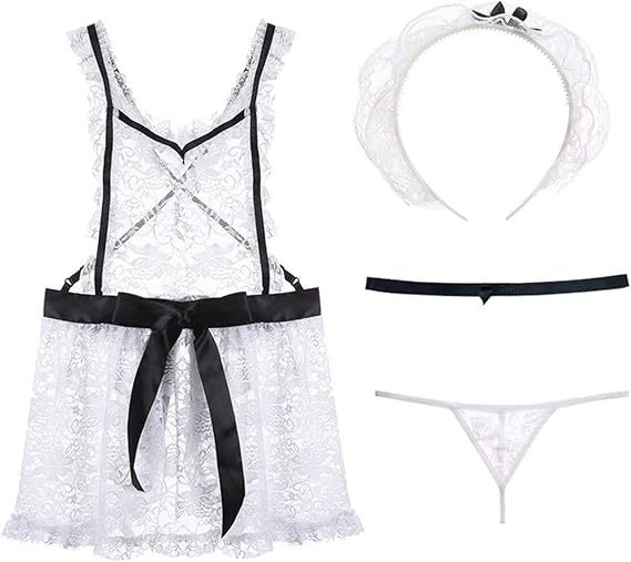 Lenjerie sexy pentru dama BodyGo, textil, alb/negru