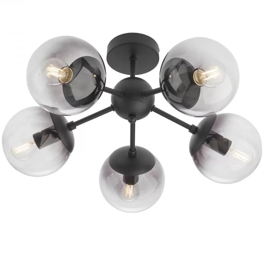 Lustra Smarter Semia, 5xE14, fumuriu-negru