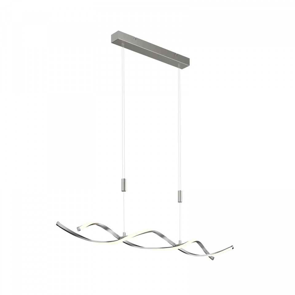 Lustra tip pendul Auron, LED, metal/PMMA, argintiu/alb, 107 x 180 cm 107