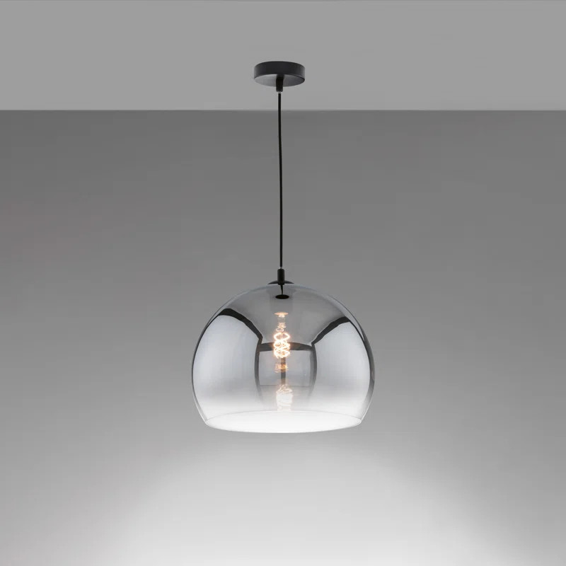 Lustra tip pendul Berenson, metal/sticla, negru, 20 x 150 cm