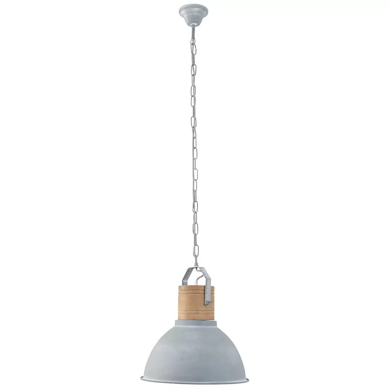 Lustra tip pendul Lyman, metal/lemn, gri deschis/bej, 38 x 45 x 65-130 cm