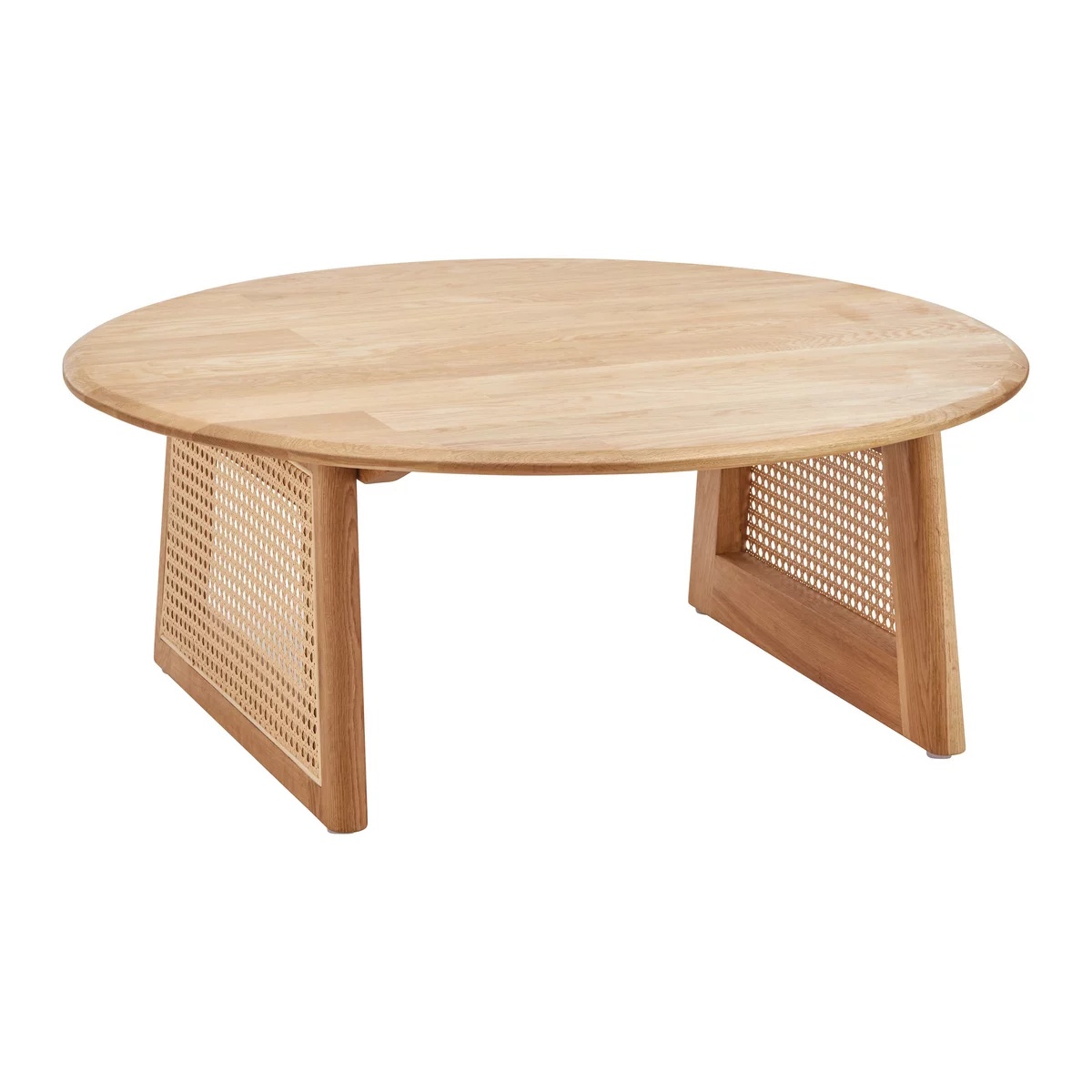 Masuta de cafea Biella frasin culoare naturală lemn masiv rotund, 80/80/30 cm