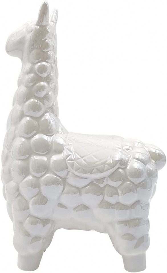 Obiect decorativ Casaido, model alpaca, ceramica, bej, 20,6 x 13,5 x 7,5 cm.