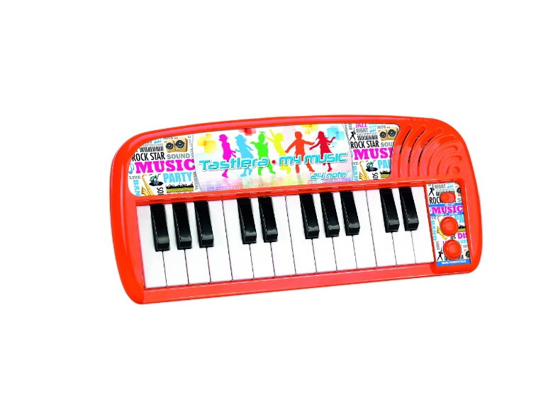 Orga muzicala pentru copii cu 24 de taste si note muzicale RS Toys, include 24 melodii presetate, buton ON/OFF