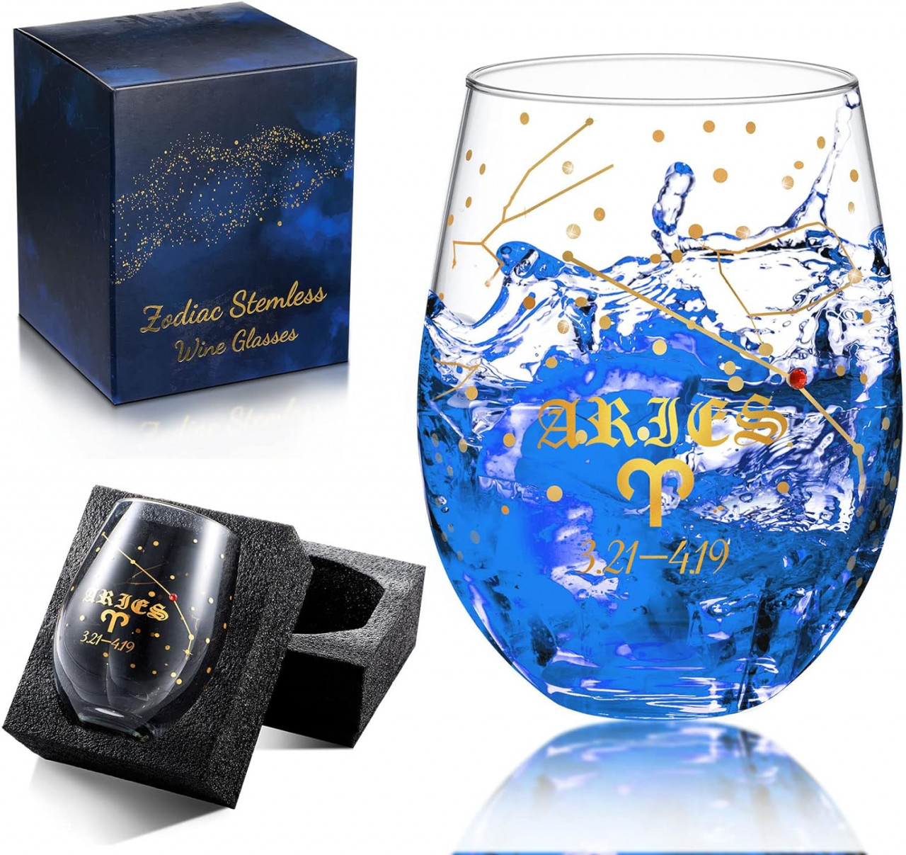 Pahar cu zodia berbec Nuenen, sticla, transparent, 520 ml