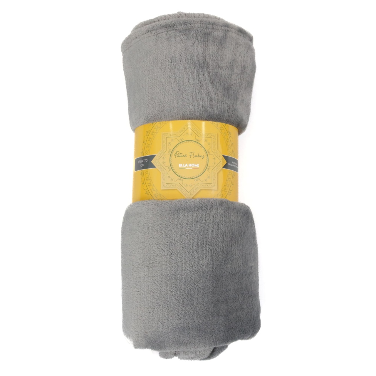 Patura Ella Home, calduroasa si moale, Poliester, Gri, 170x130cm