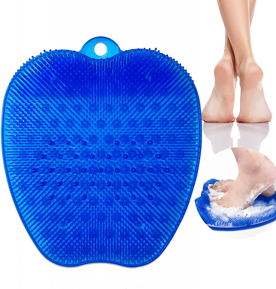 Perie pentru picioare KEEBAX, PVC, albastru inchis, 24 x 27 cm