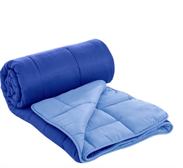 Pilota matlasata CEDA Blue, 200×200 cm, material microfibra de inalta calitate, umplutura din fibre siliconice, culoare albastra, lavabila, pentru