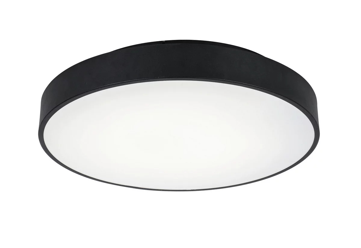Plafoniera LED cu telecomanda, luminozitate reglabila, neagră plată max. 48 wați, diametru 50cm