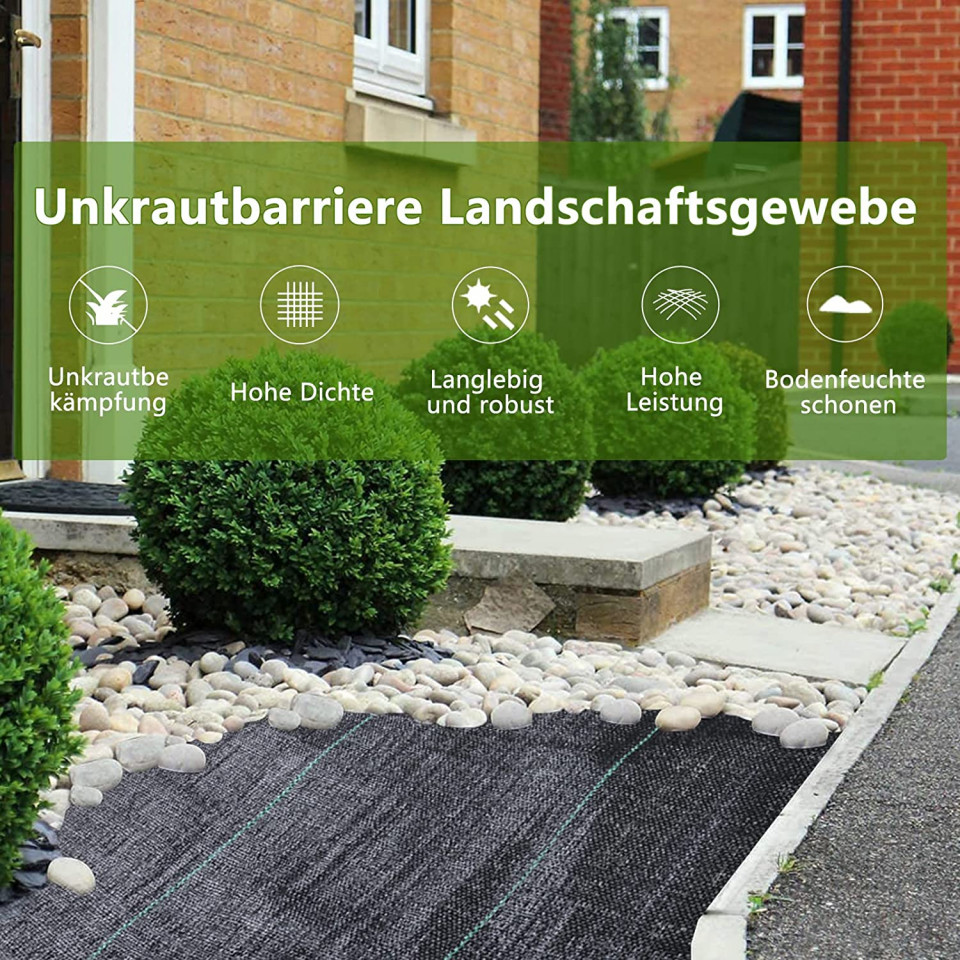 Poze Plasa impotriva buruienilor LGJIAOJIAO, tesatura, negru, 2 x 5 m