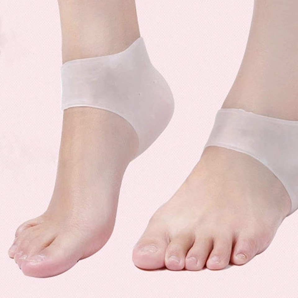 Protectie cu gel pentru calcai HEIGOO, silicon/gel, alb, 10 x 9,5 cm