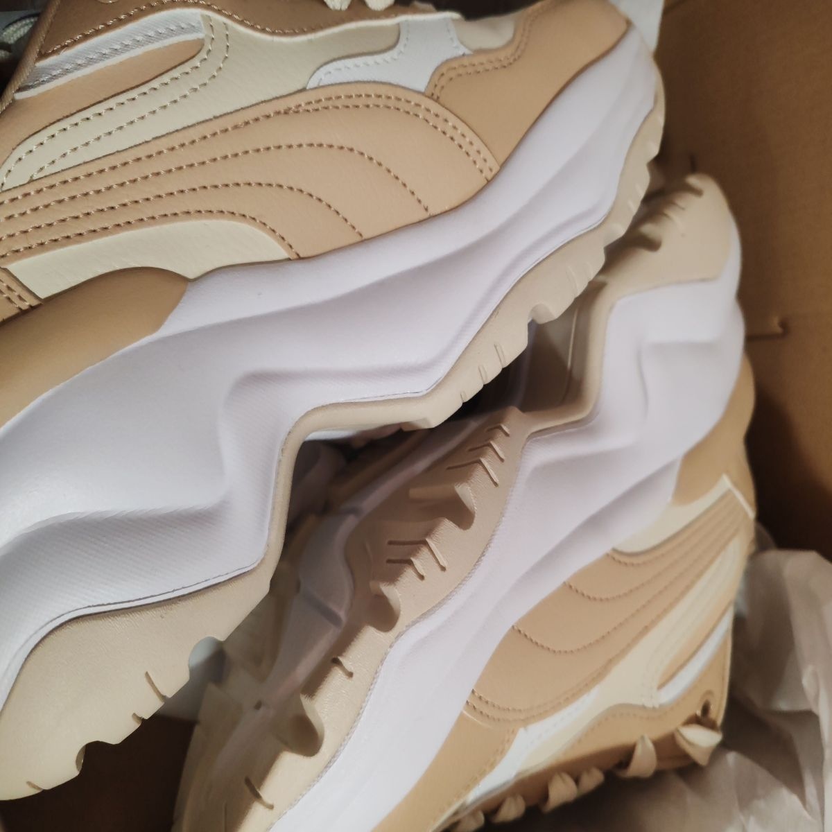 Puma, Pantofi sport demi-wedge Cilia, Bej, 5, Resigilat, Grad A