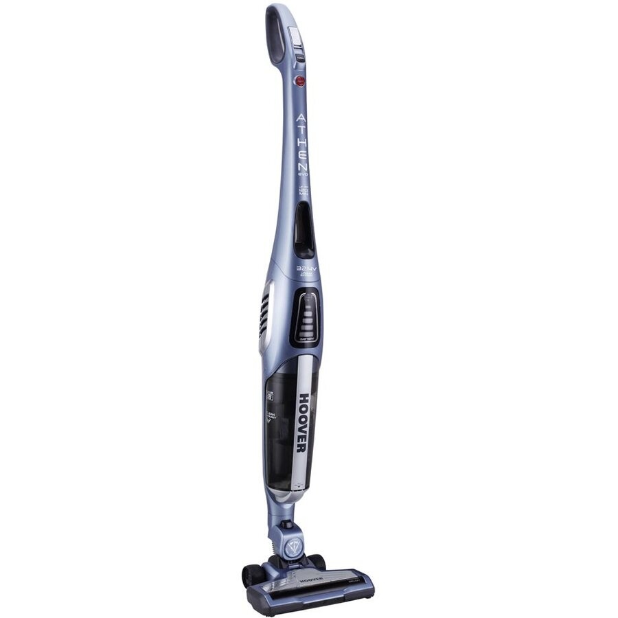 RESIGILAT Aspirator vertical fara sac Hoover ATV324LD 011, 32.4V, 120 min, Sistem Cyclonic, Display LED, 1 L, Perie pivotanta, Argintiu