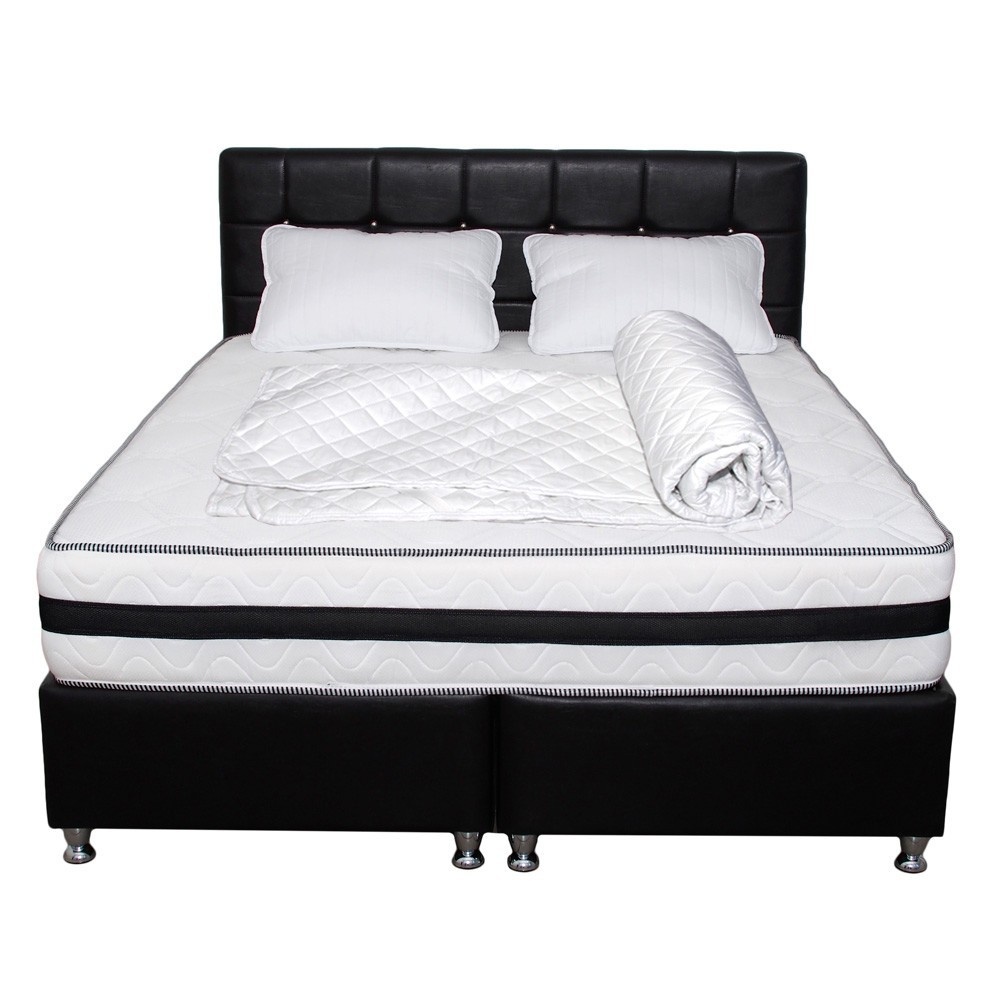 Saltea Memory Foam Crin plus doua perne microfibra 50x70 plus husa hipoalergenica, 140x200x25
