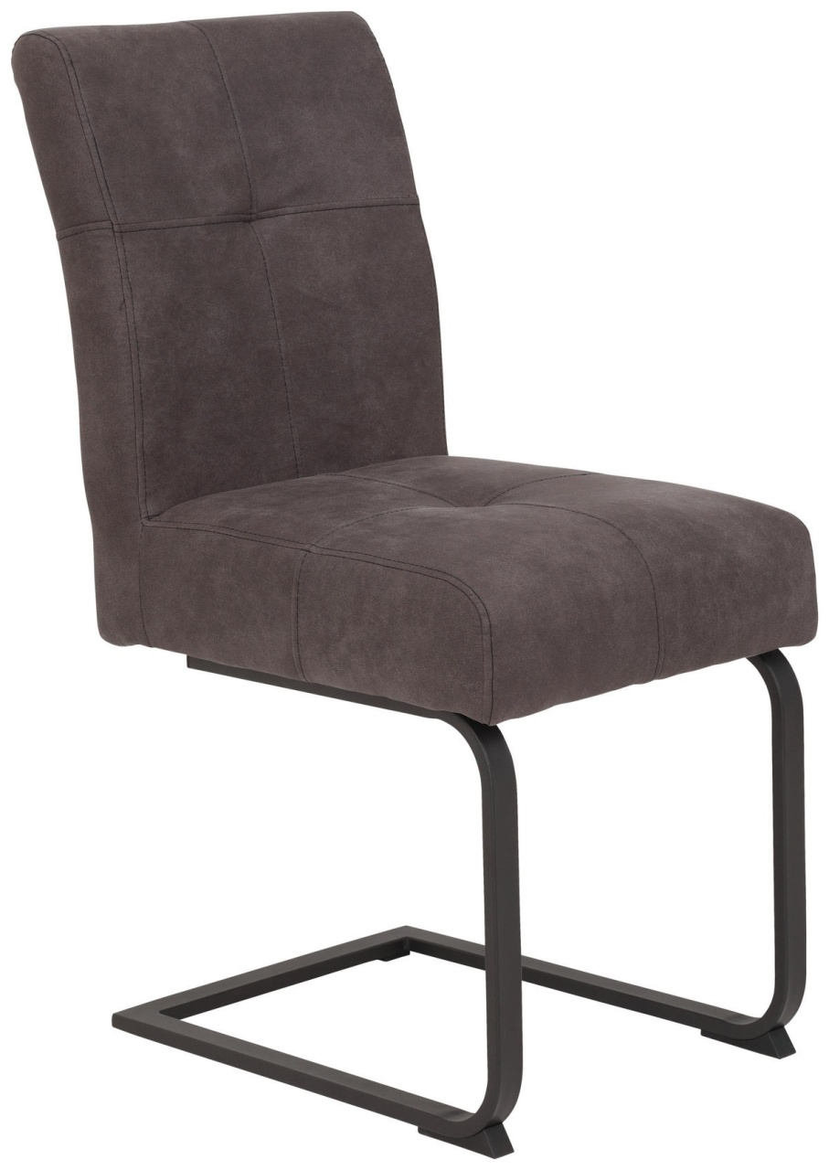 Scaun CarryHome, gri, din catifea, 43/91/65 cm