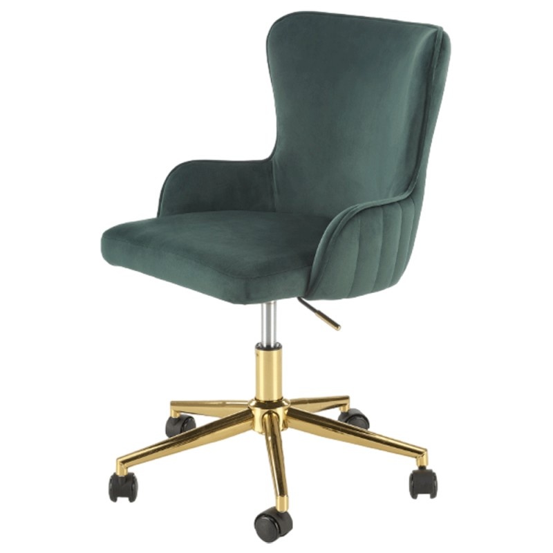Scaun de birou HM Timoteo, catifea, verde