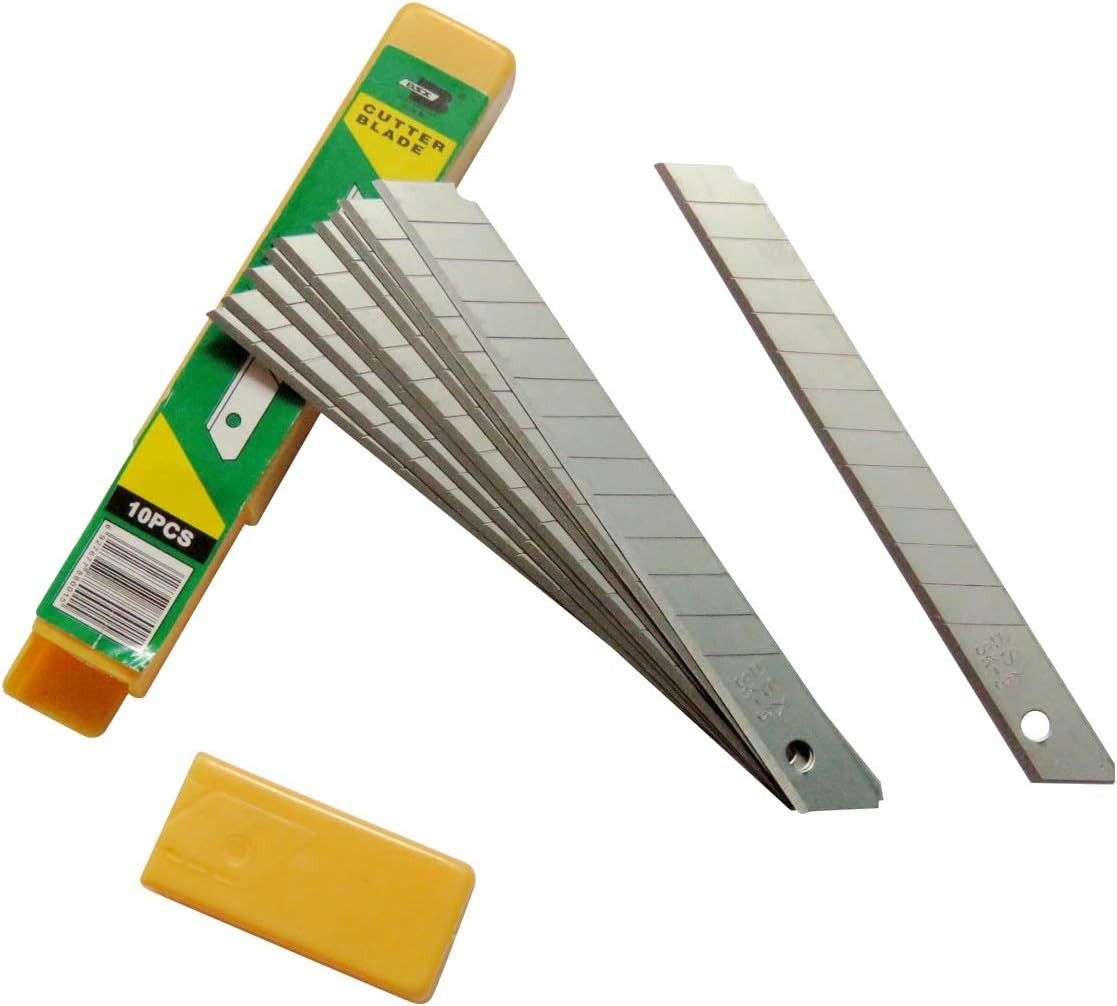 Set 10 lame de schimb pentru cutter BS, otel carbon, argintiu, 9 mm