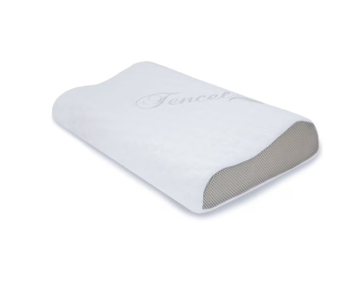 Set 2 perne ergonomice, cu spuma cu memorie Tencel Contour by CEDA HOME, 60X40X12, alb/gri