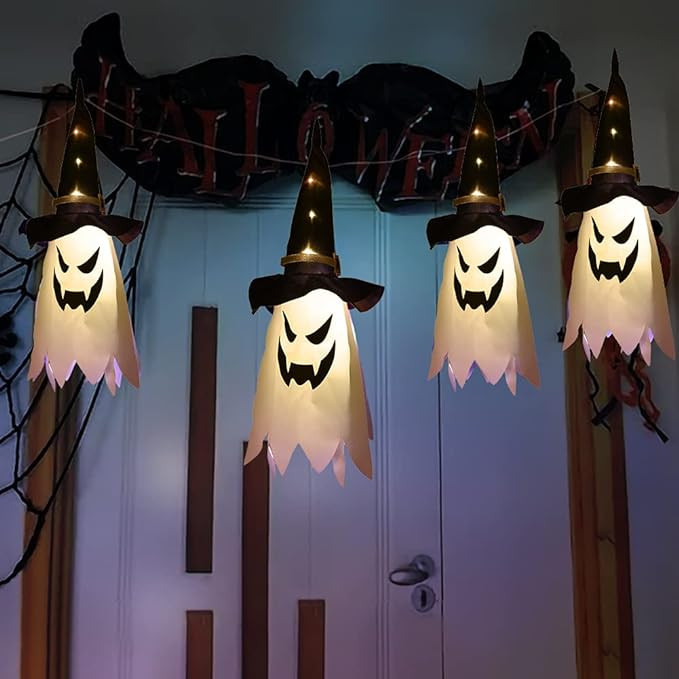 Set 4 decoratiuni Halloween RHYUUI, poliester, negru, 45,7 x 1 x 17,8 cm