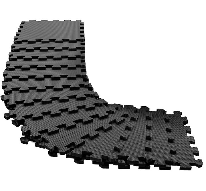 Set covoras de protectie premium, puzzle, BeMaxx, spuma EVA, impermeabil, 18 piese, 30 x 30 cm, negru, resigilat