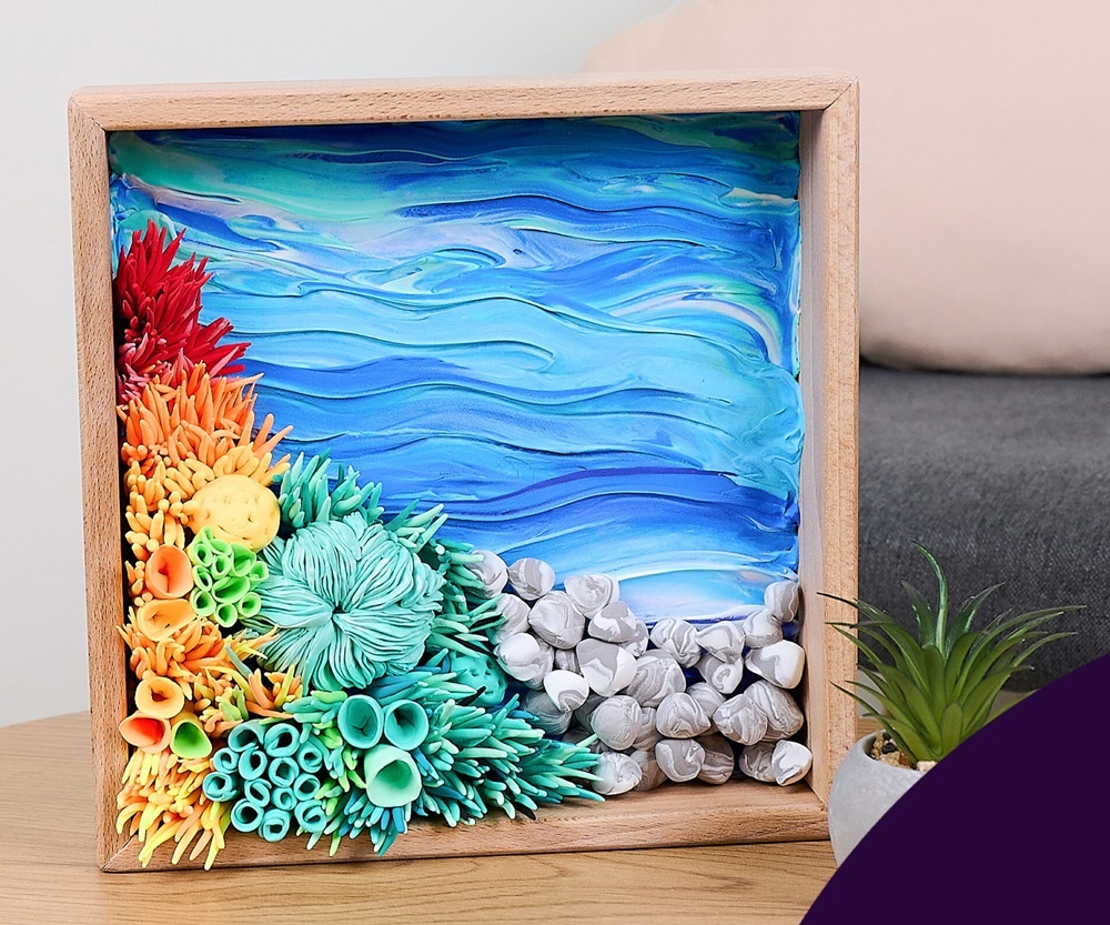 Set creatie Wood & Craft - Succulents, 21*21cm - Ocean Calm
