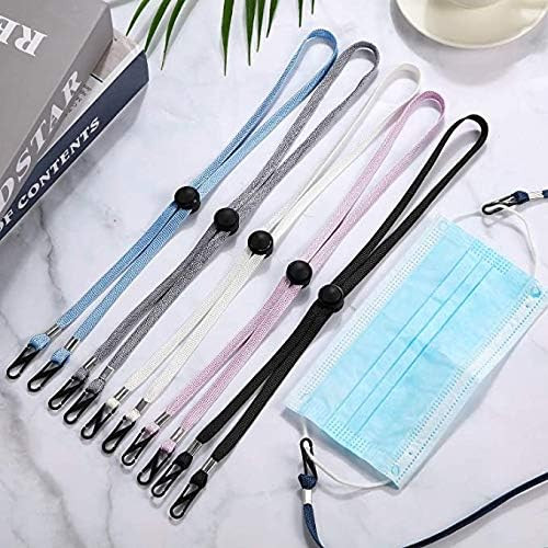 Set de 10 snururi reglabile pentru masti Pandiui23, nailon/plastic, multicolor, 70 cm