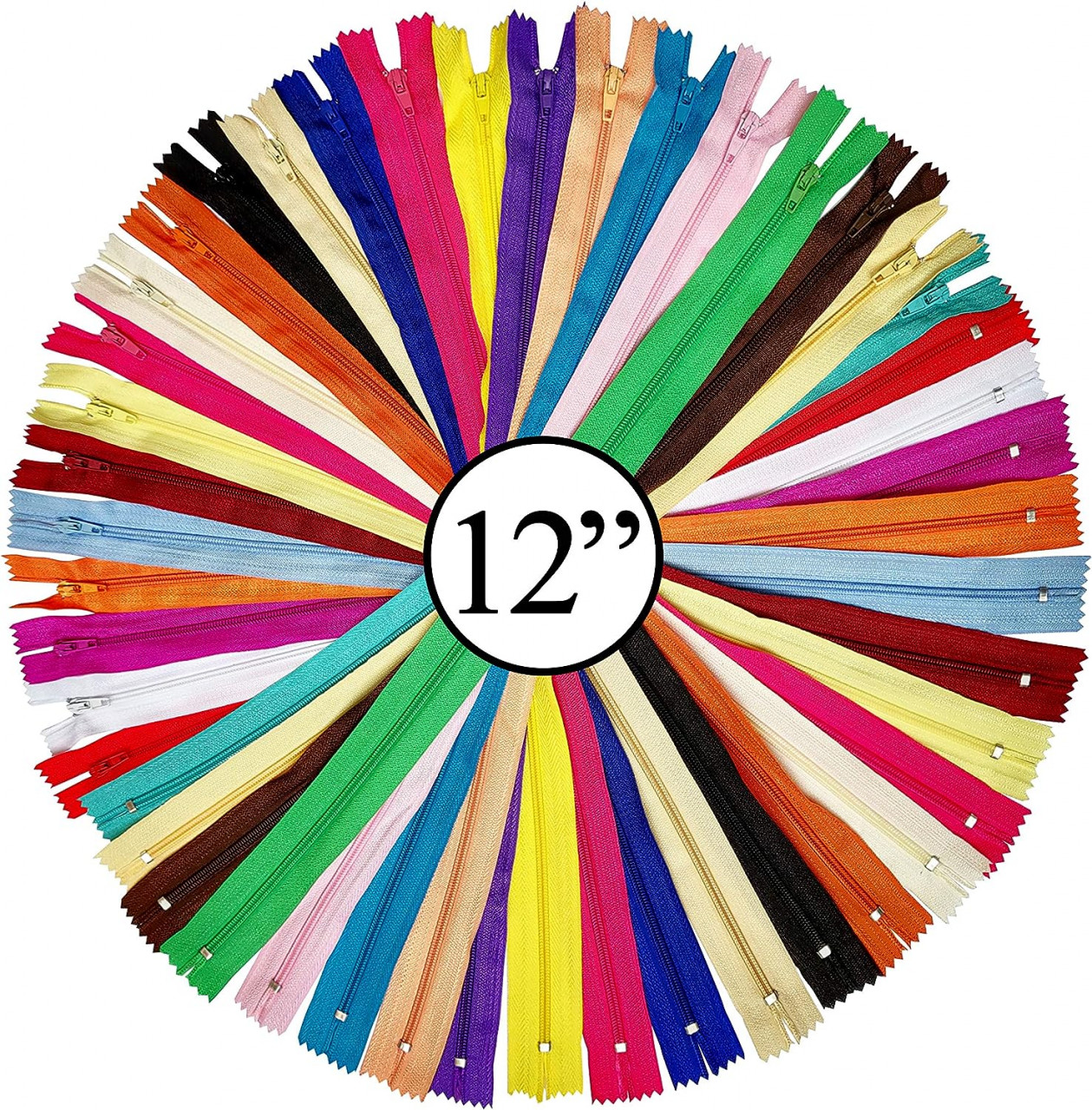Set de 100 fermoare KGS, nailon, multicolor, 30 cm