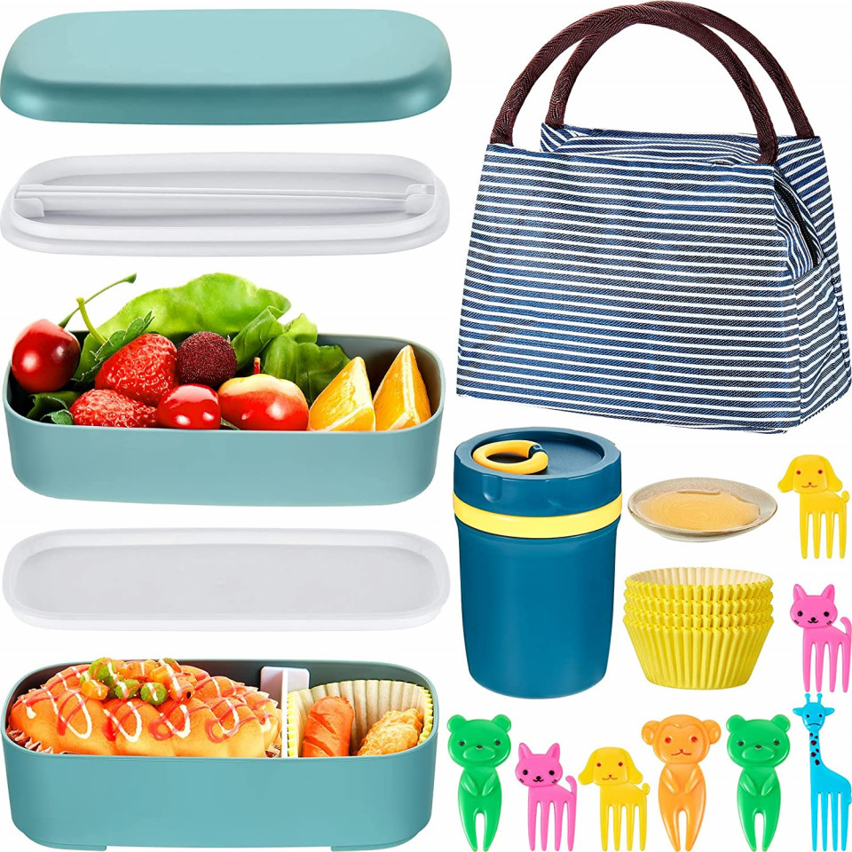 Set de 114 piese pentru pranz Patelai, plastic/hartie/portelan, multicolor