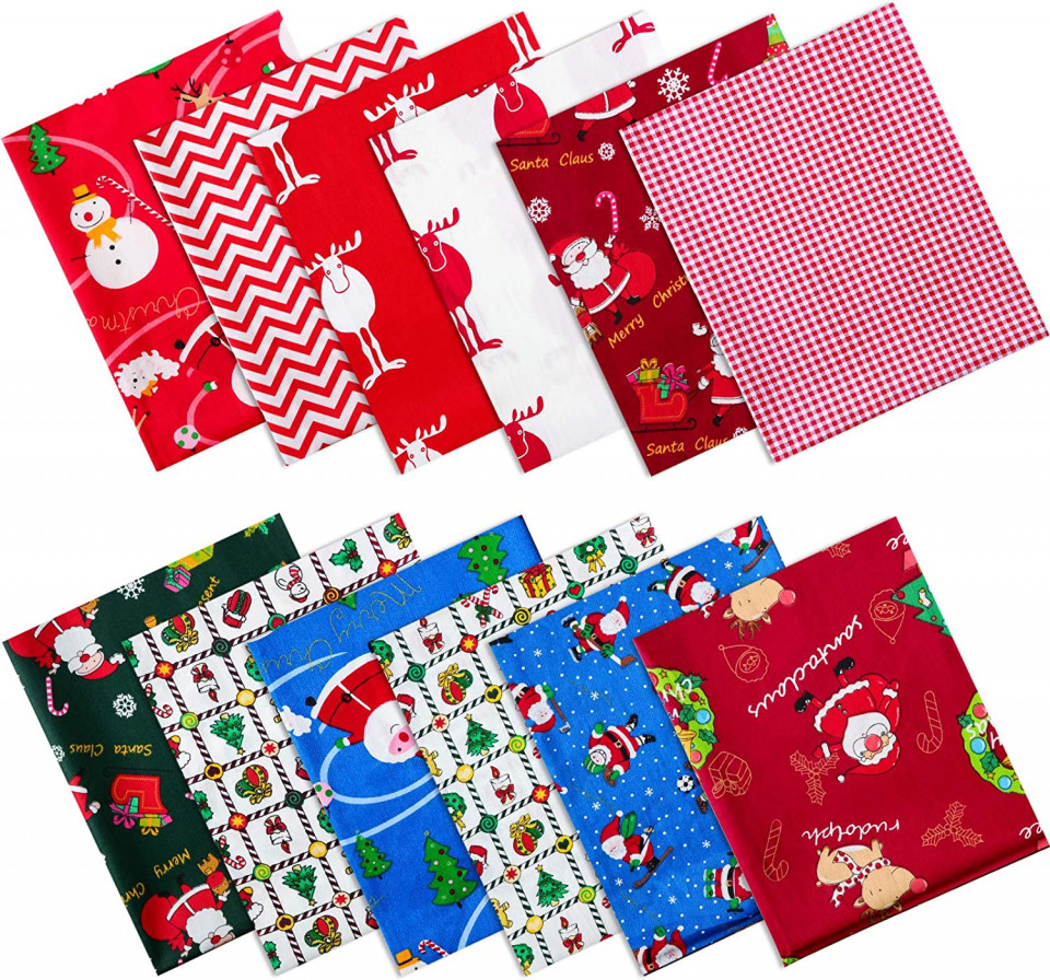 Set de 12 bucati de tesaturi pentru mestesuguri Tatuo, bumbac, multicolor, 40 x 50 cm