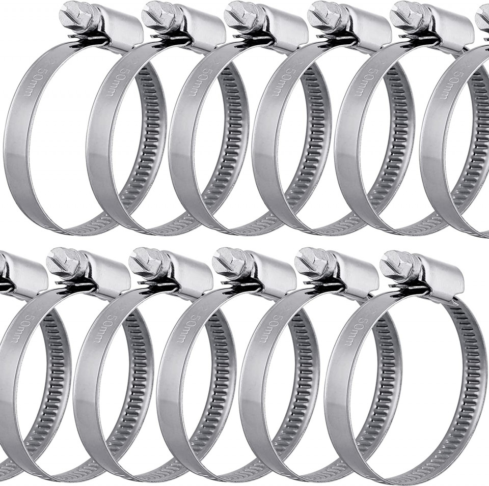 Set de 12 coliere metalice HOECMRHP, argintiu, 25-40 mm image2