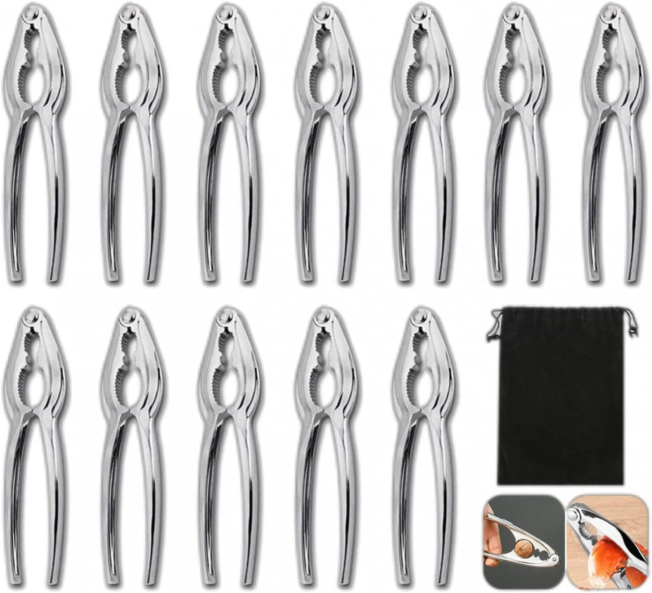 Set de 12 spargatoare de nuci /crabi PetierWeit, otel inoxidabil/argintiu, 15 cm