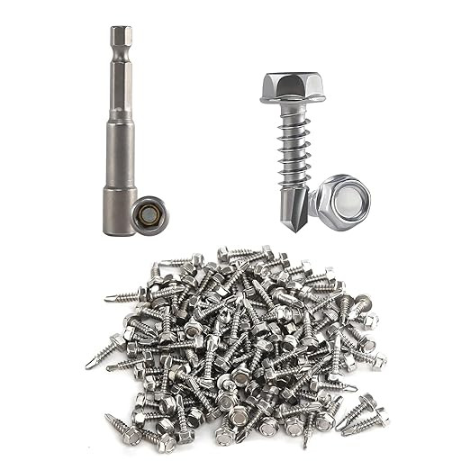 Set de 120 suruburi hexagonale ,otel, argintiu, 2,2 x 4 mm