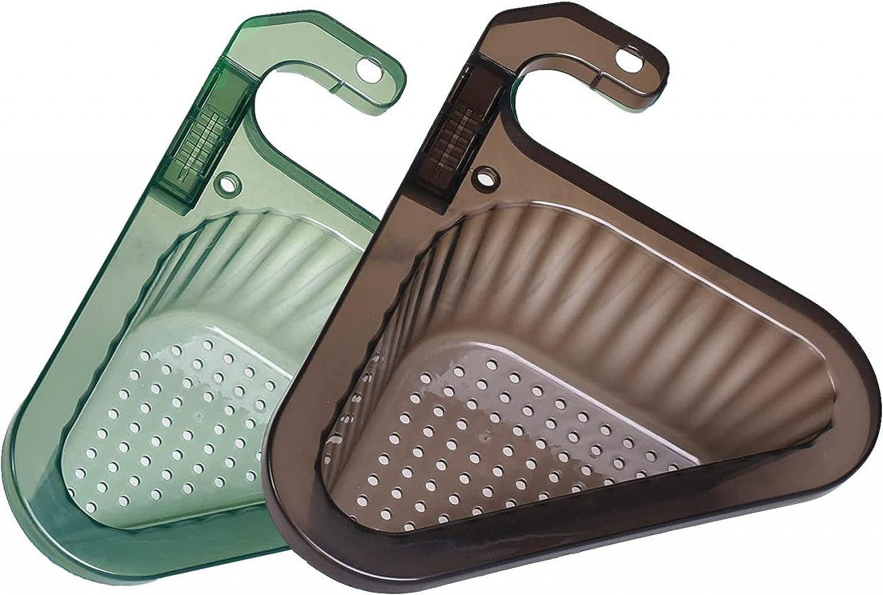 Set de 2 cosuri filtrante pentru chiuveta Aghoer, plastic, verde/negru, 25 x 20 x 27 cm